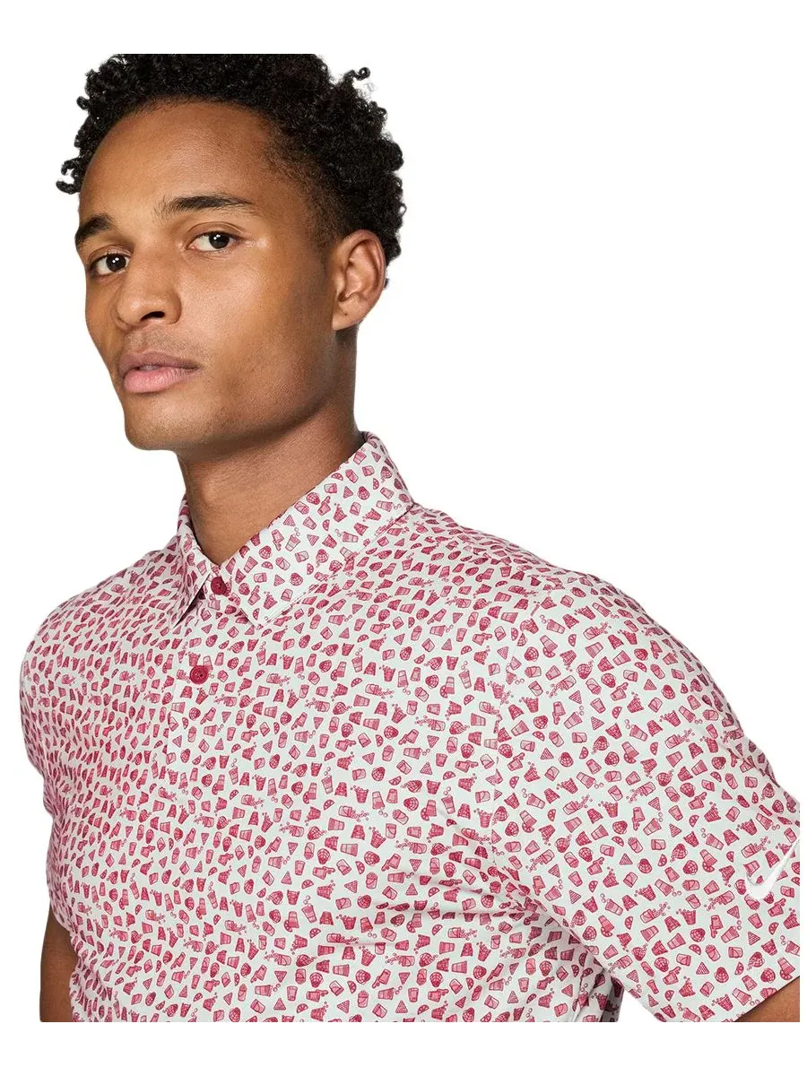 Мужское поло для гольфа с Dri-FIT технологией, с коротким рукавом Nike — изображение 2 из 3, красный/белый