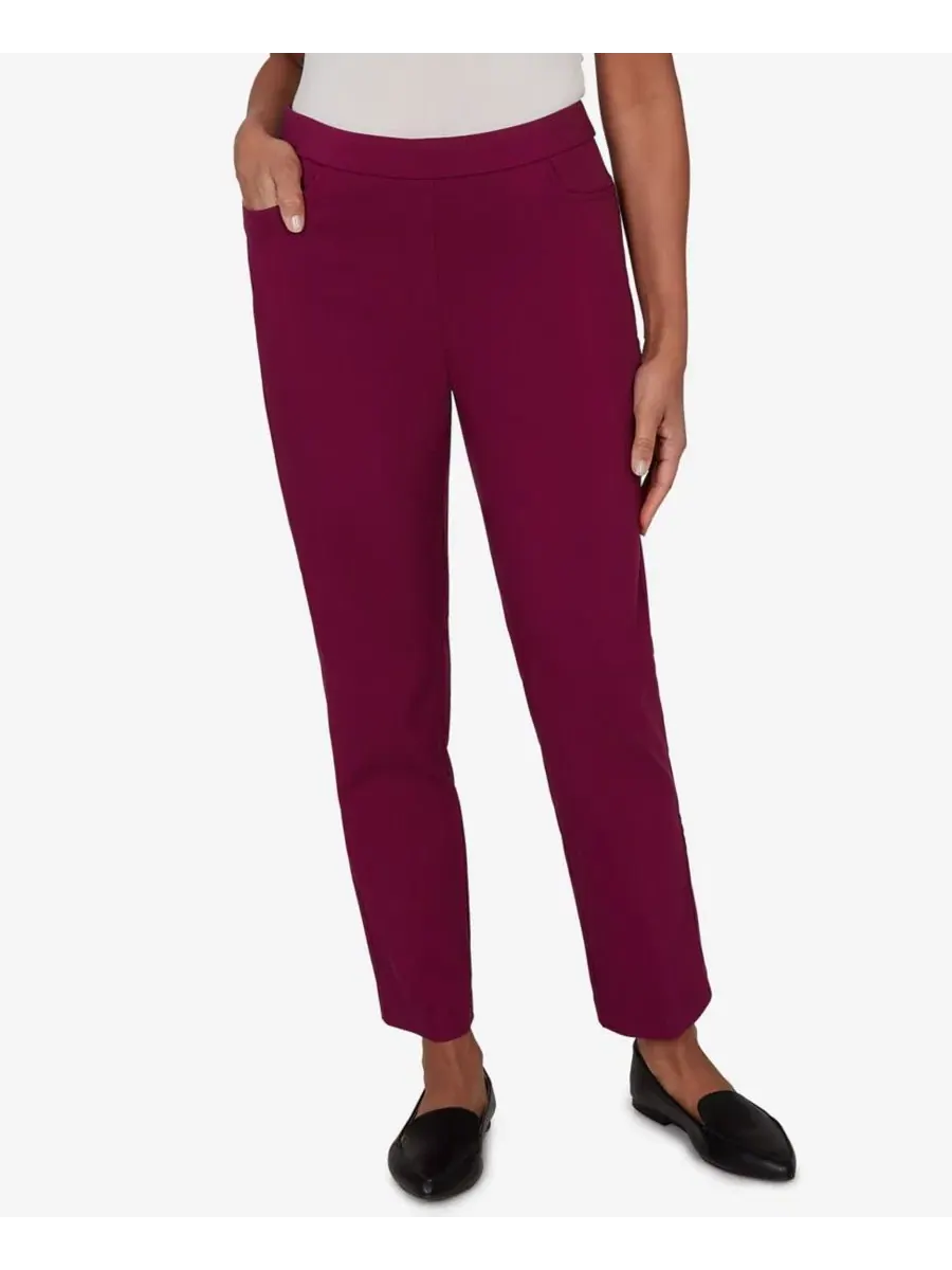 Брюки укороченные с принтом Petite Colored Allure Stretch Alfred Dunner — изображение 1 из 5, фиолетовый