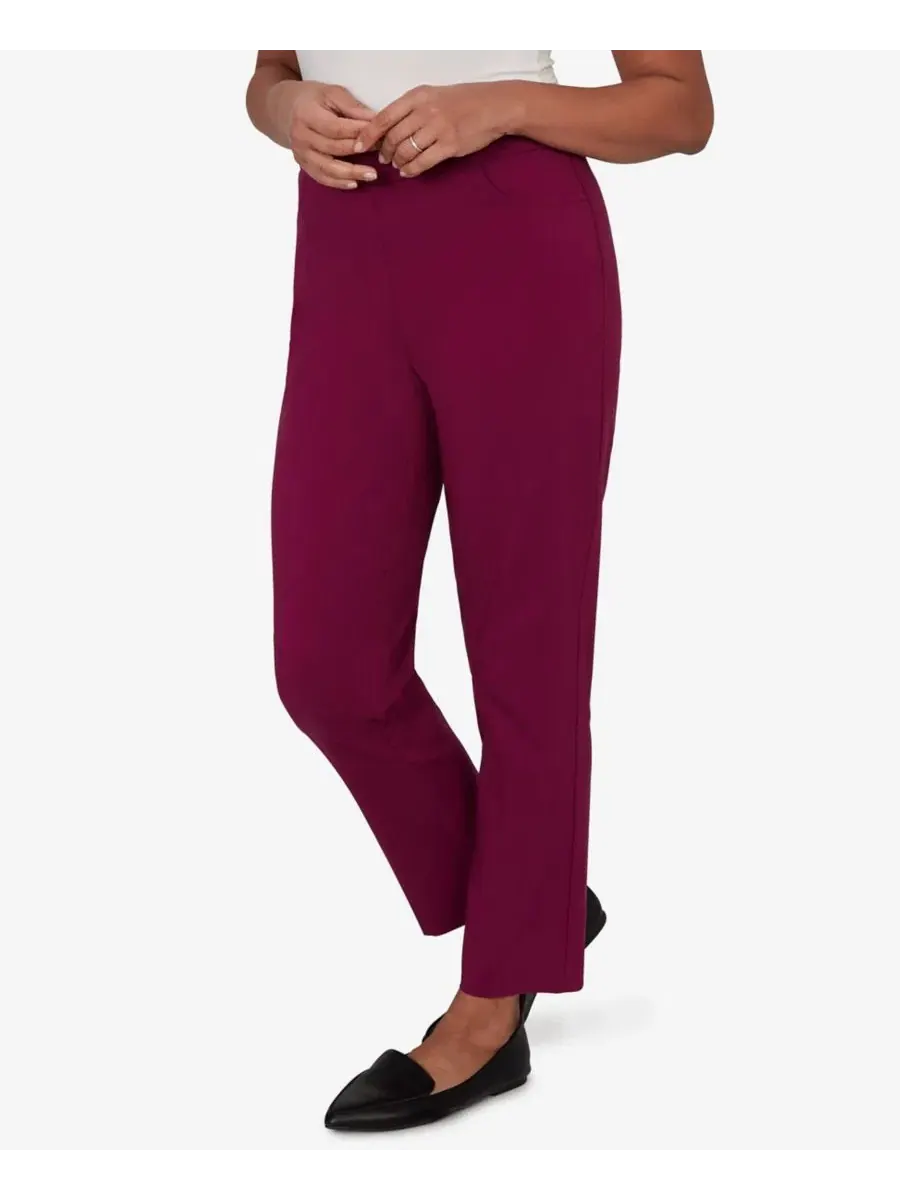 Брюки укороченные с принтом Petite Colored Allure Stretch Alfred Dunner — изображение 2 из 5, фиолетовый