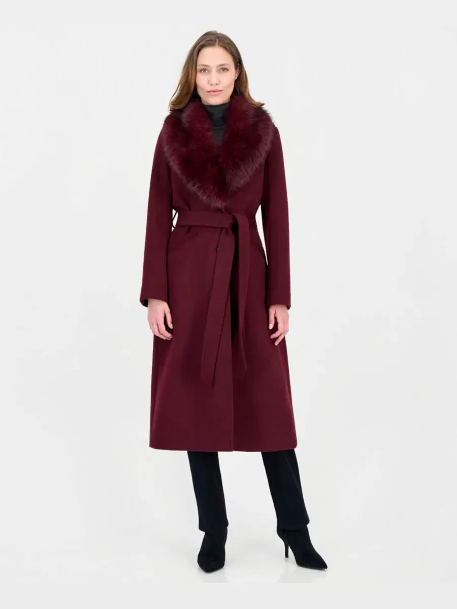 Пальто-макси с меховым воротником Michael Kors