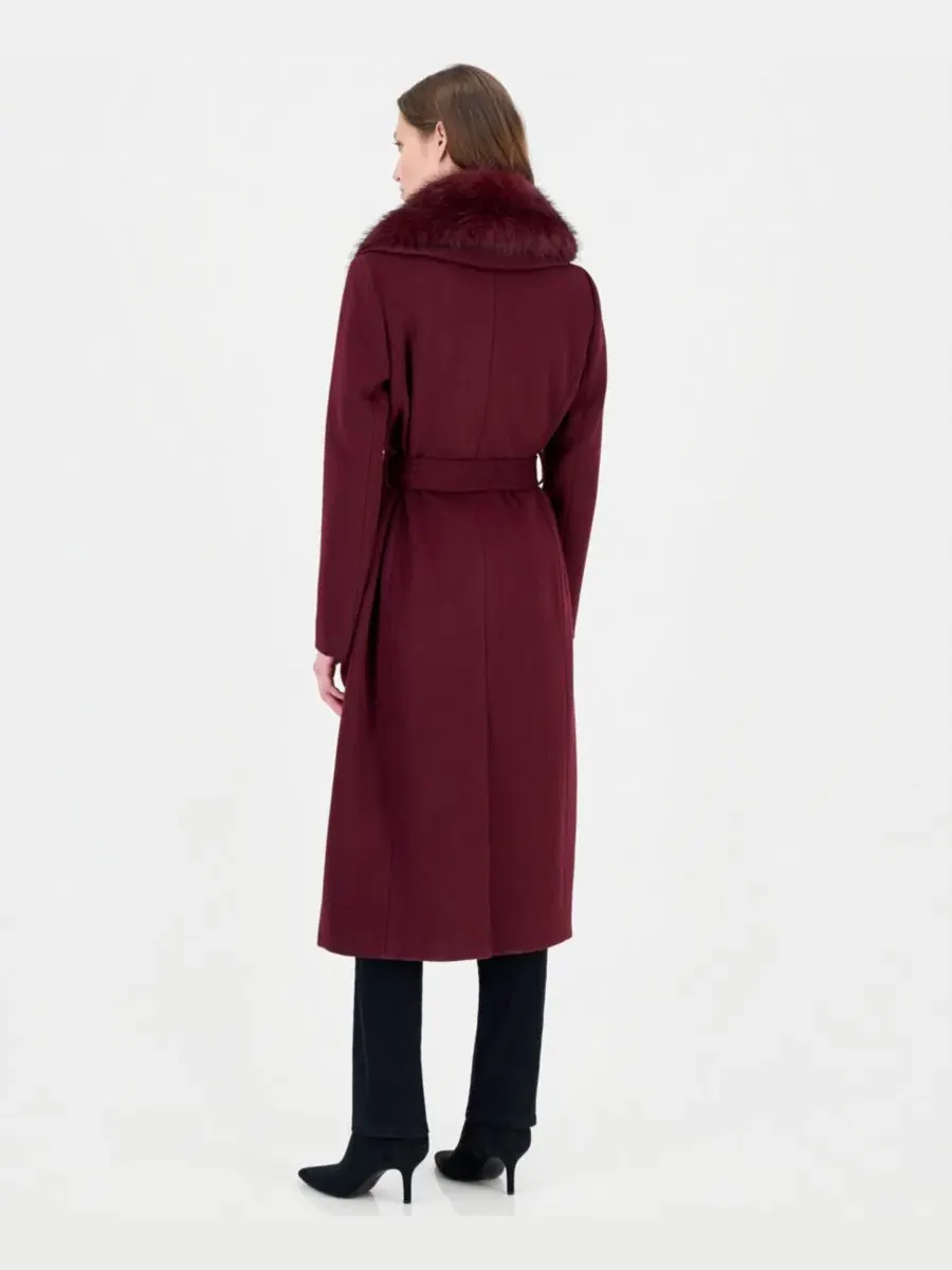 Пальто-макси с меховым воротником Michael Kors — изображение 4 из 5, фиолетовый