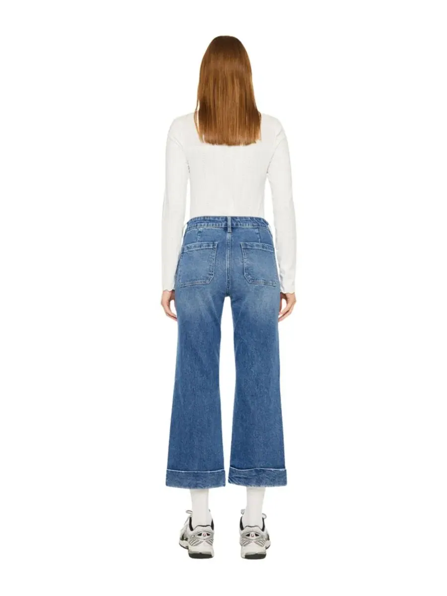 Джинсы с высокой посадкой Angelina High Rise Crop Flare KanCan — изображение 2 из 7, средняя отмывка