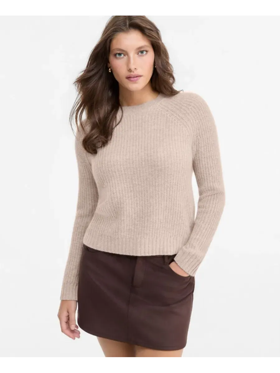 Свитер с круглым вырезом из кашемира Shaker Stitch Charter Club — изображение 1 из 7, серый