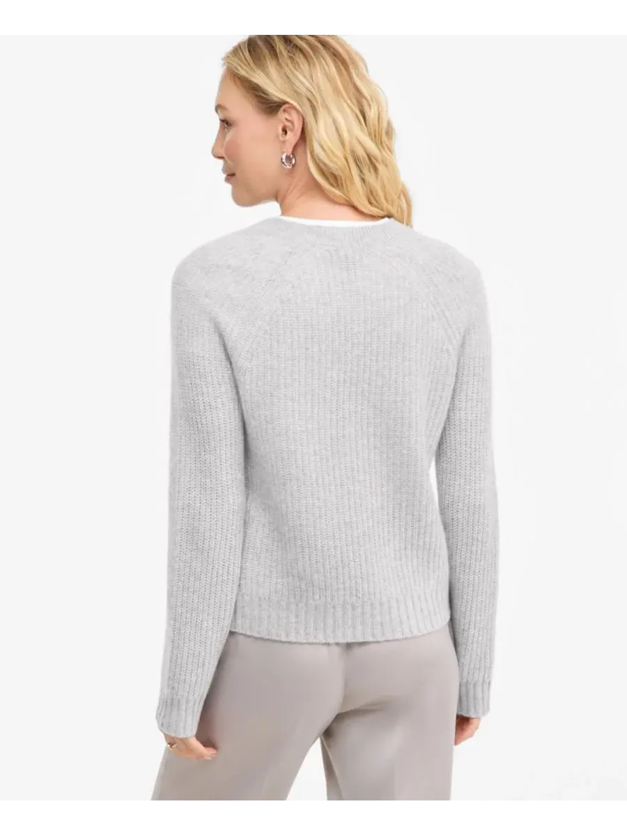 Свитер кашемировый с воротником-стойкой, Shaker Stitch Charter Club — изображение 5 из 6, серый