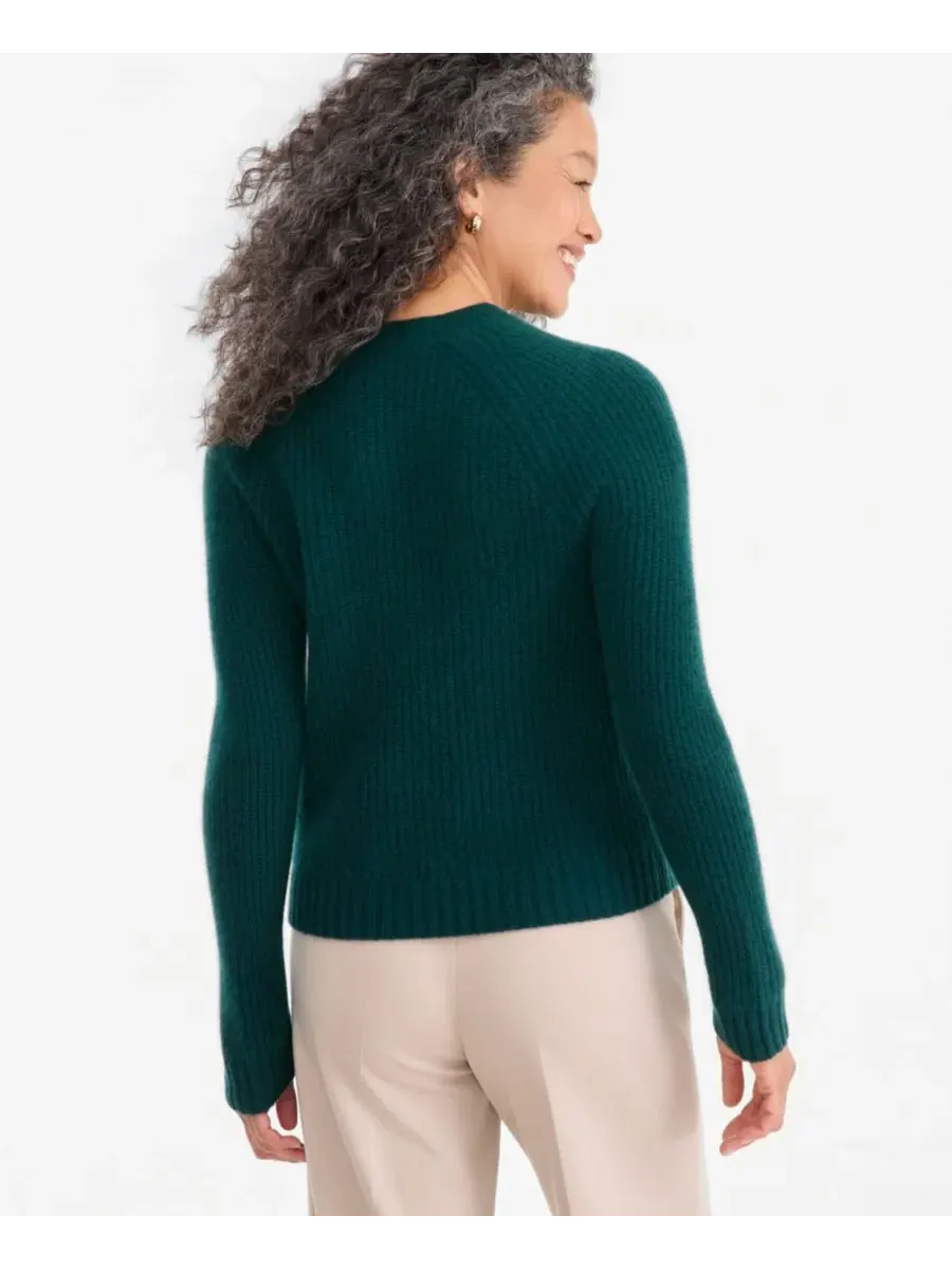 Свитер из кашемира с воротником-стойкой Shaker Stitch Charter Club, Deep Pine — изображение 2 из 6