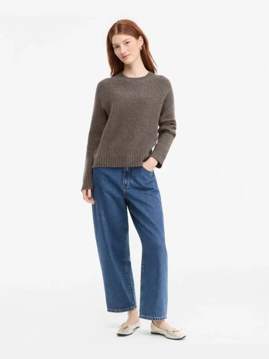 Свитер с круглым вырезом из кашемира Shaker Stitch Charter Club, Frosted Mocha Heather