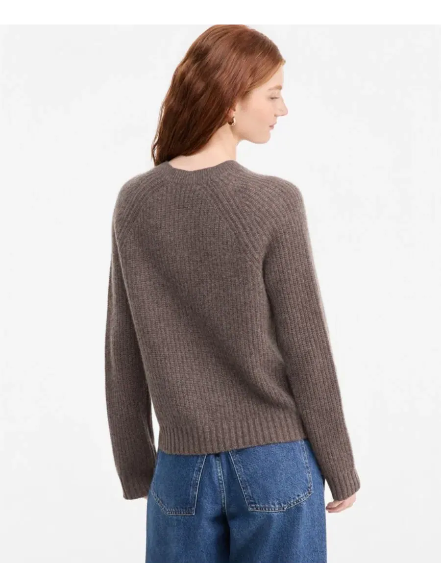 Свитер с круглым вырезом из кашемира Shaker Stitch Charter Club, Frosted Mocha Heather — изображение 2 из 6