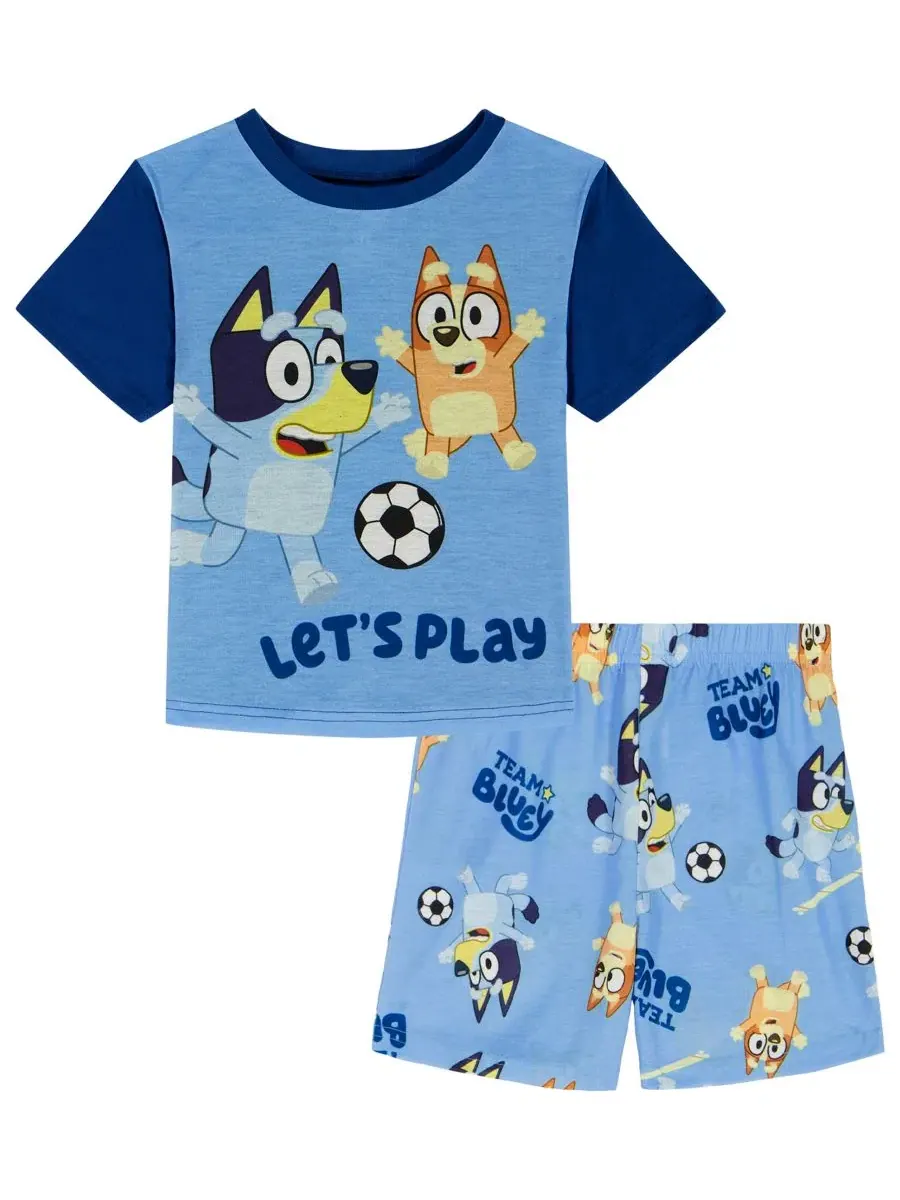 Комплект пижамы с коротким рукавом и шортами с принтом Bluey Bluey — мульти