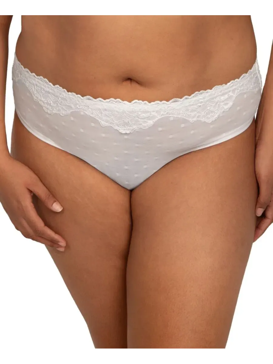 Трусы высокие с кружевным поясом Sheer Whisper High Cut Brief Curvy Couture — серебристый