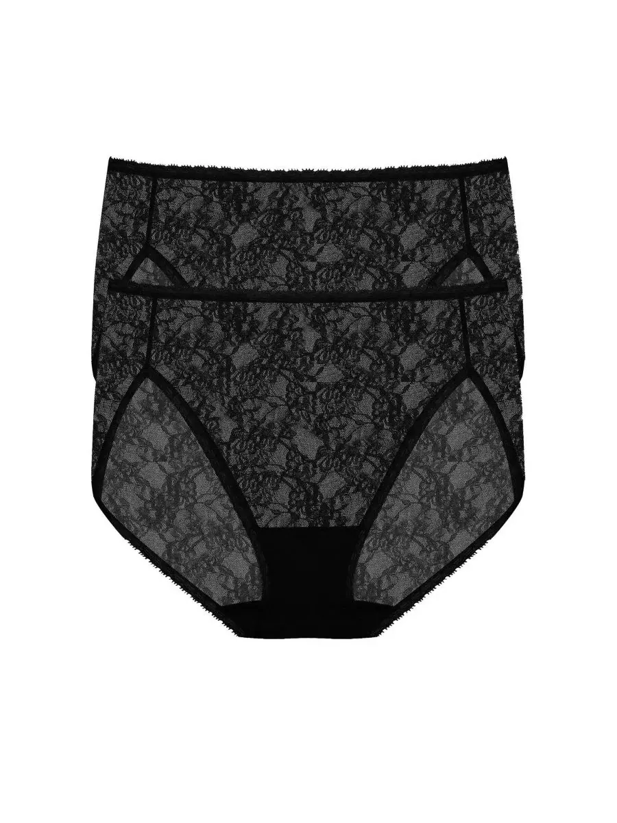 Комплект трусов с кружевным краем, модель Allure One Lace Natori — изображение 1 из 4, черный