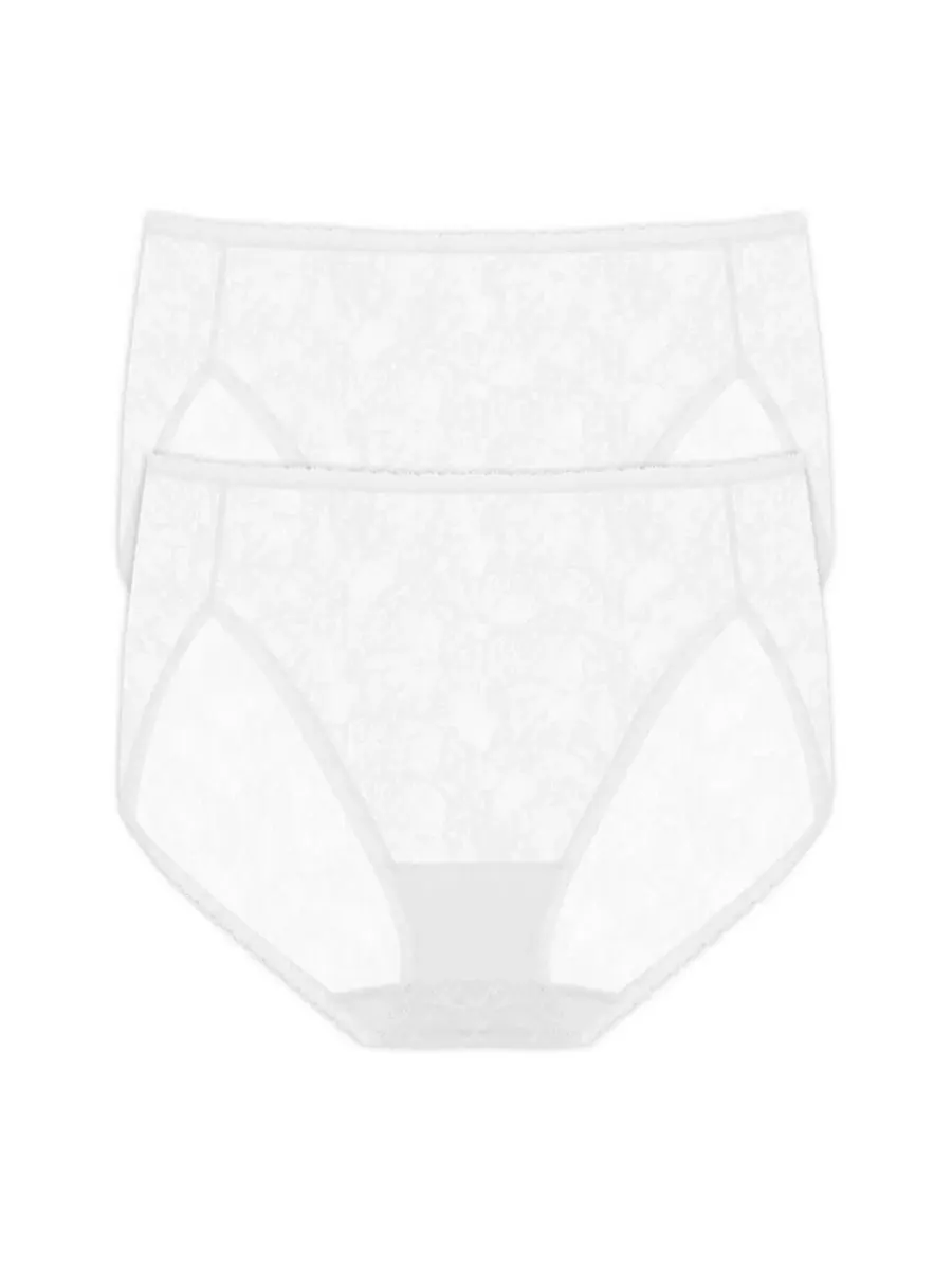 Трусы женские с кружевным французским кроем, 2 шт. Natori — изображение 1 из 4, белый