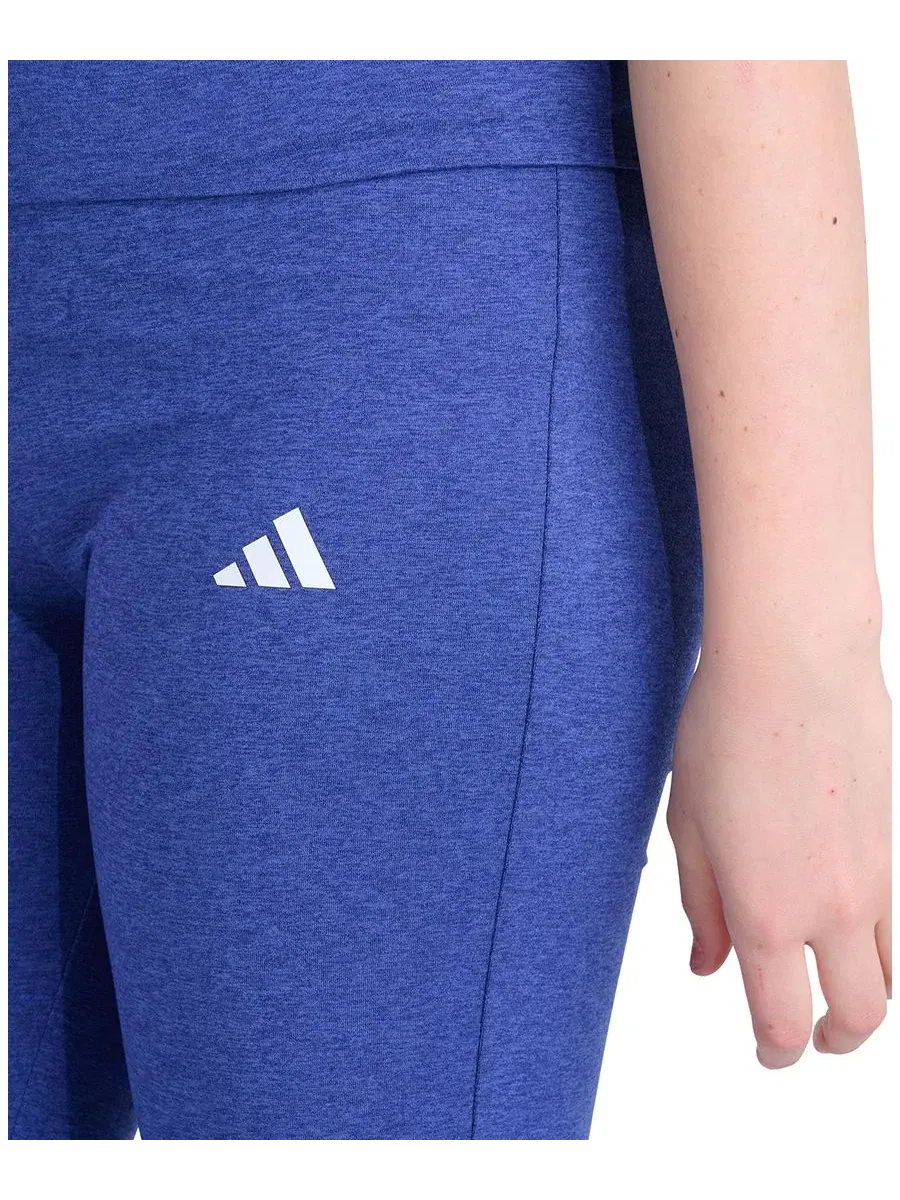 Леггинсы с заниженной посадкой и расклешенной штаниной, модель Folded Waistband Kick Flare Pants — изображение 3 из 5, синий