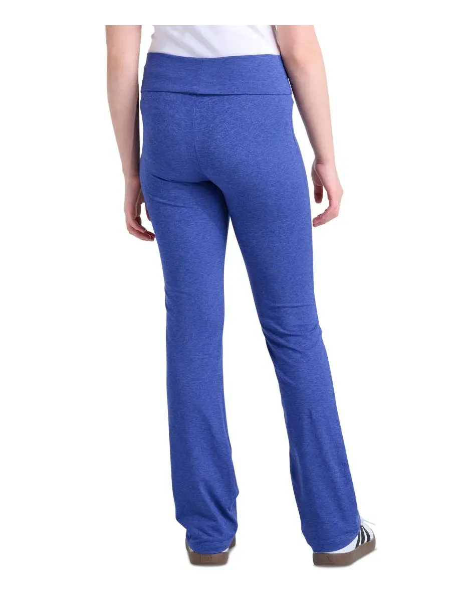 Леггинсы с заниженной посадкой и расклешенной штаниной, модель Folded Waistband Kick Flare Pants — изображение 5 из 5, синий