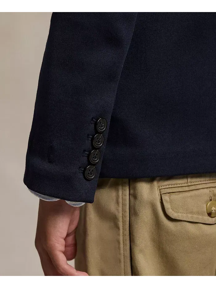 Детская и мальчиковая рубашка-куртка из двойного трикотажа Polo Ralph Lauren — изображение 4 из 6, темно-синий
