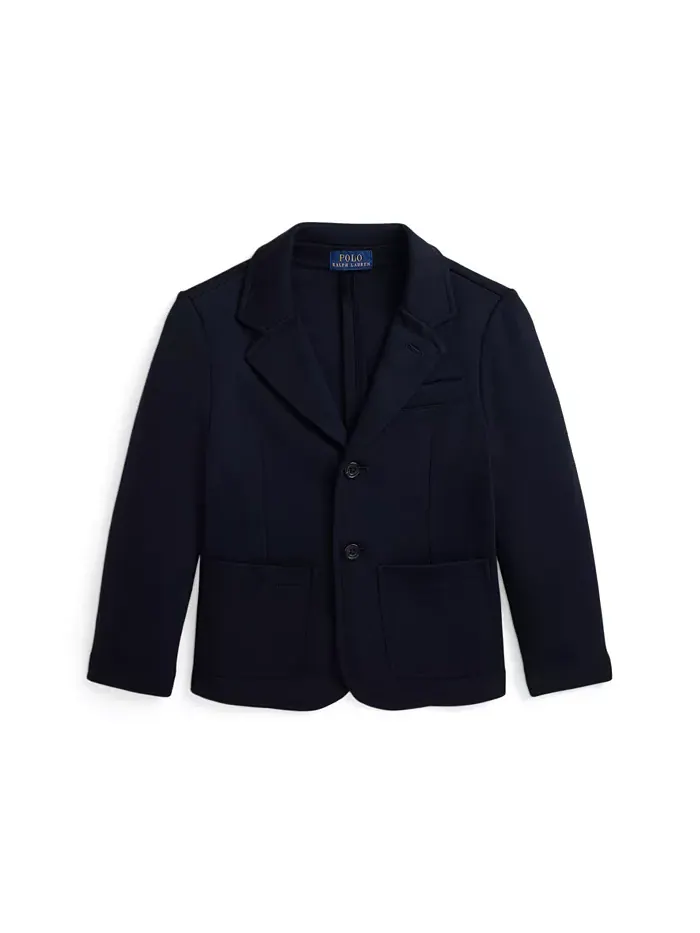 Детская и мальчиковая рубашка-куртка из двойного трикотажа Polo Ralph Lauren — изображение 5 из 6, темно-синий