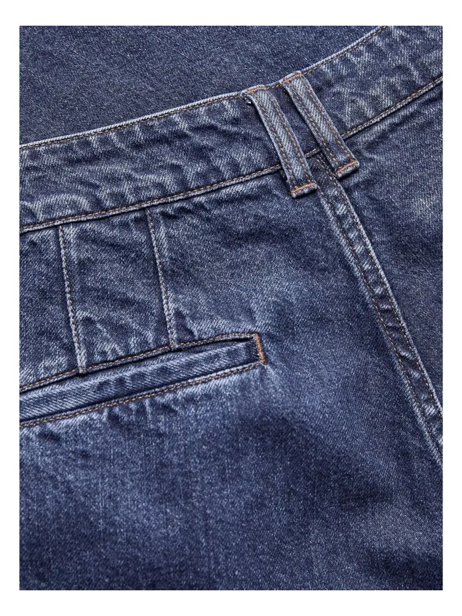 Укороченные брюки прямого кроя с широкими штанинами, Indigo Mid Wash, Celtic & Co — изображение 8 из 8, индиго