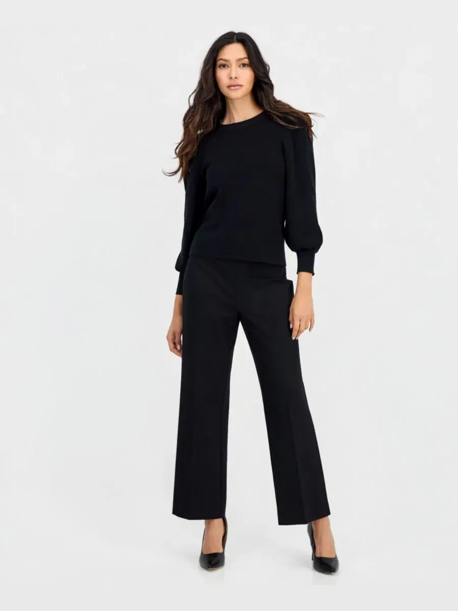 Свитер женский с длинным рукавом-фонариком Anne Klein Essentials — изображение 3 из 4, черный