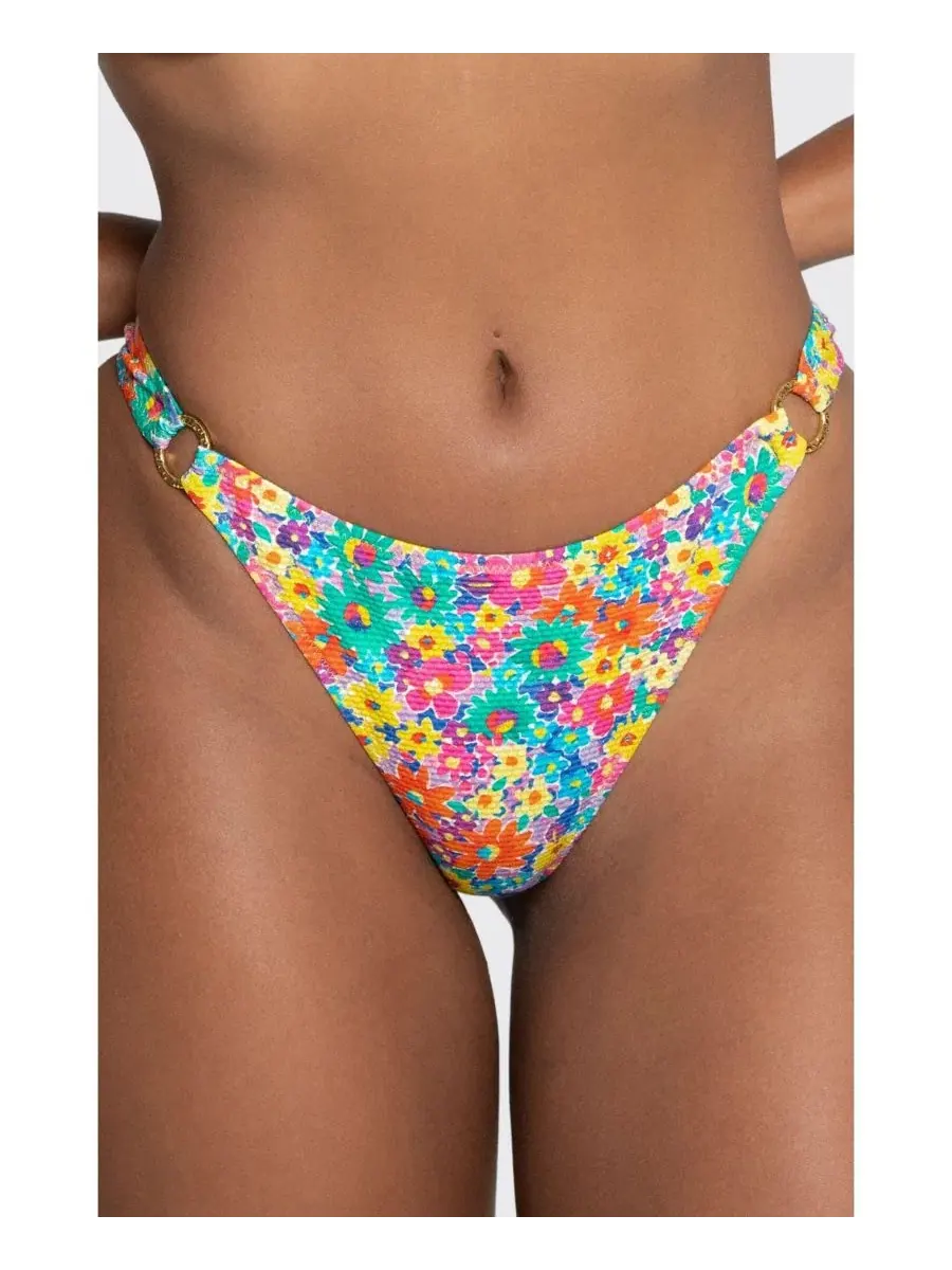 Плавки бикини с высокой посадкой Rosa High-Rise Brazilian Cheeky Bright Swimwear — изображение 4 из 4, луговой