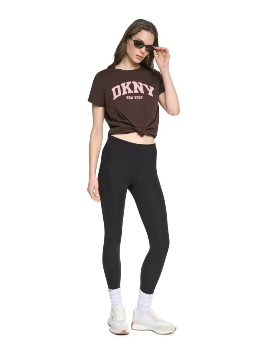 Футболка свободного кроя с объемным логотипом DKNY Sport — изображение 6 из 6, розовый