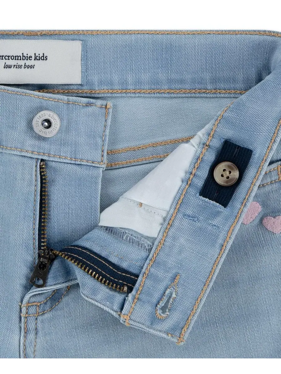 Джинсы клеш с низкой посадкой Girls' 5-16 Low Rise Bootcut Jeans abercrombie kids — изображение 3 из 5, синий