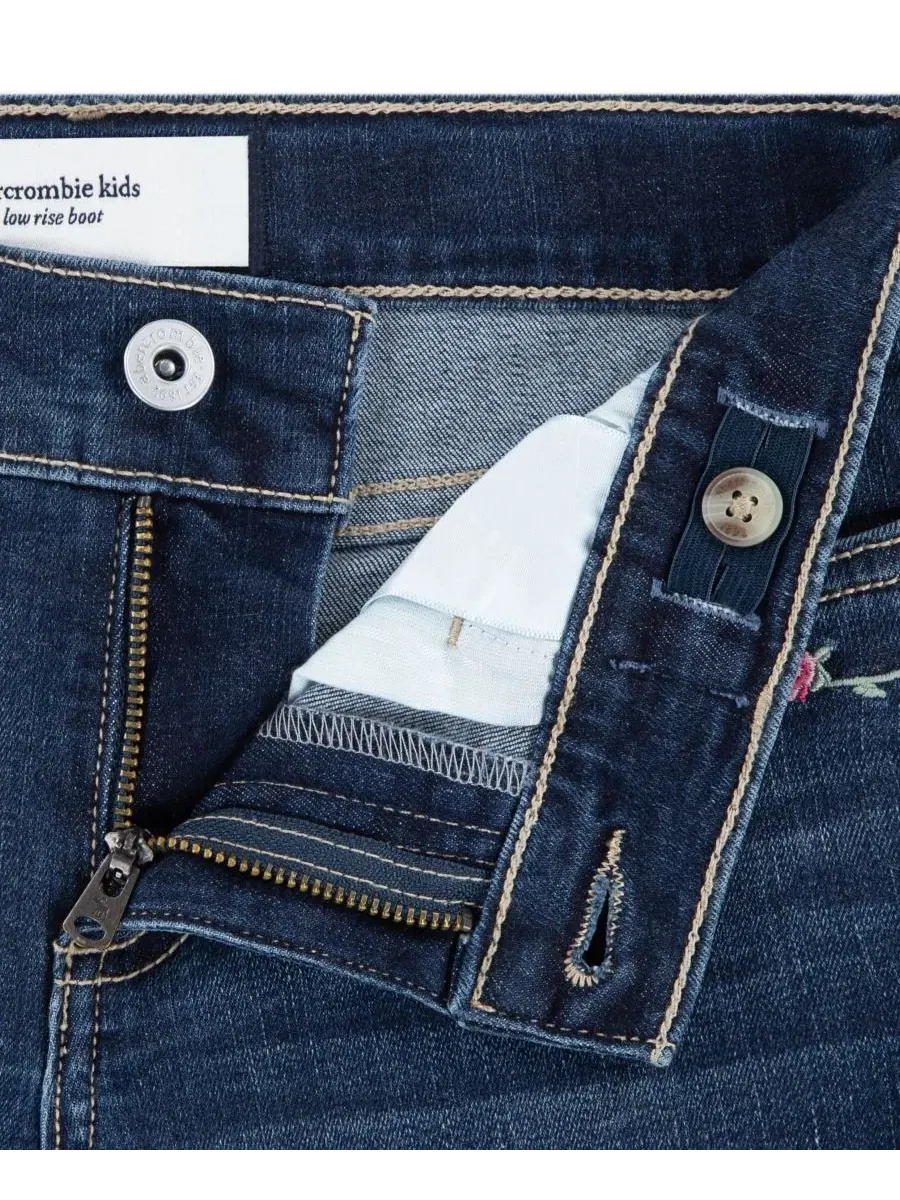 Джинсы клеш с низкой посадкой Girls' 5-16 Low Rise Bootcut Jeans abercrombie kids — изображение 3 из 5, прозрачный