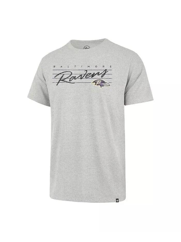 Мужская серая рваная футболка Baltimore Ravens Downburst Franklin '47 Brand — изображение 2 из 3, серый