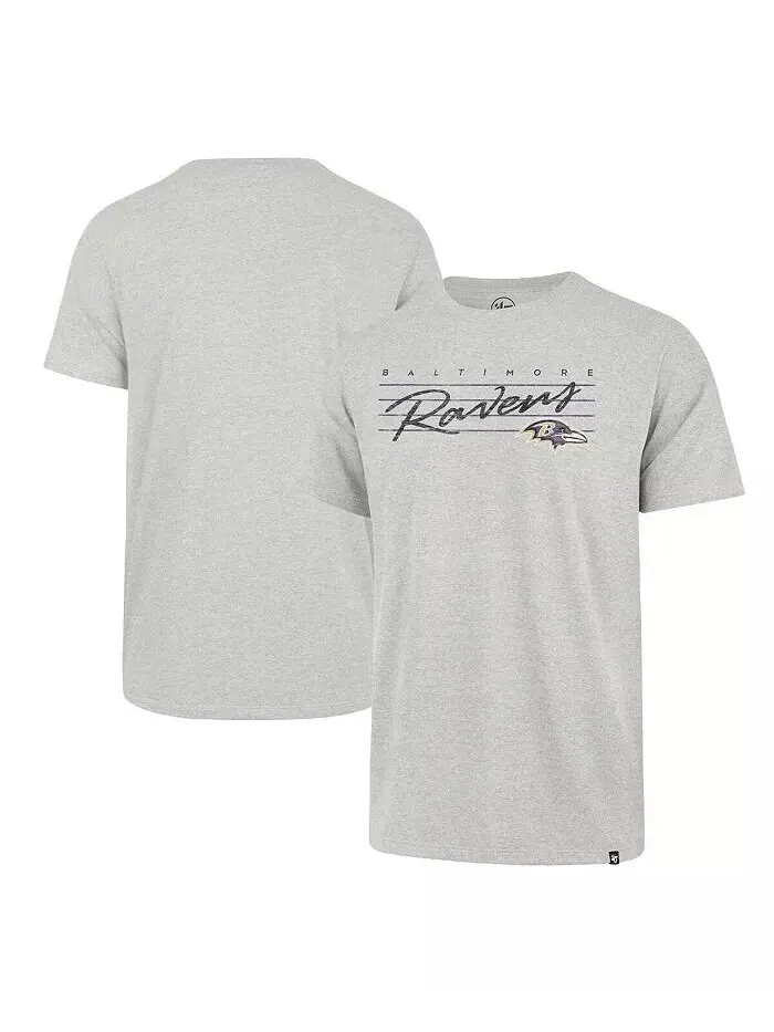 Мужская серая потертая футболка Baltimore Ravens Downburst Franklin '47 Brand — изображение 1 из 3