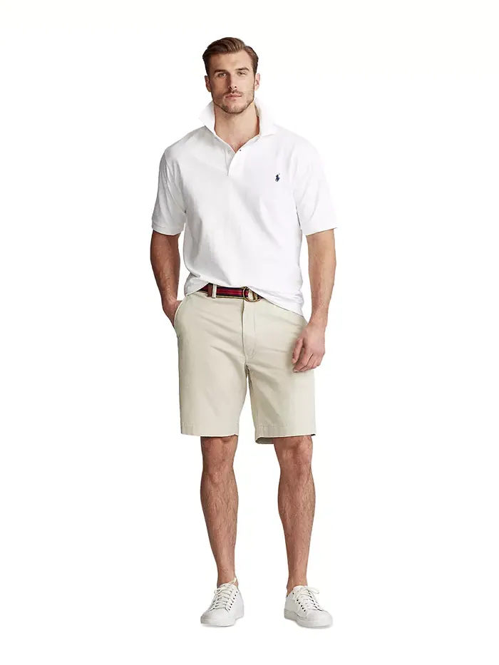 Мужские классические укороченные шорты чинос Big & Tall с эластичной тканью Polo Ralph Lauren — изображение 9 из 9, серый