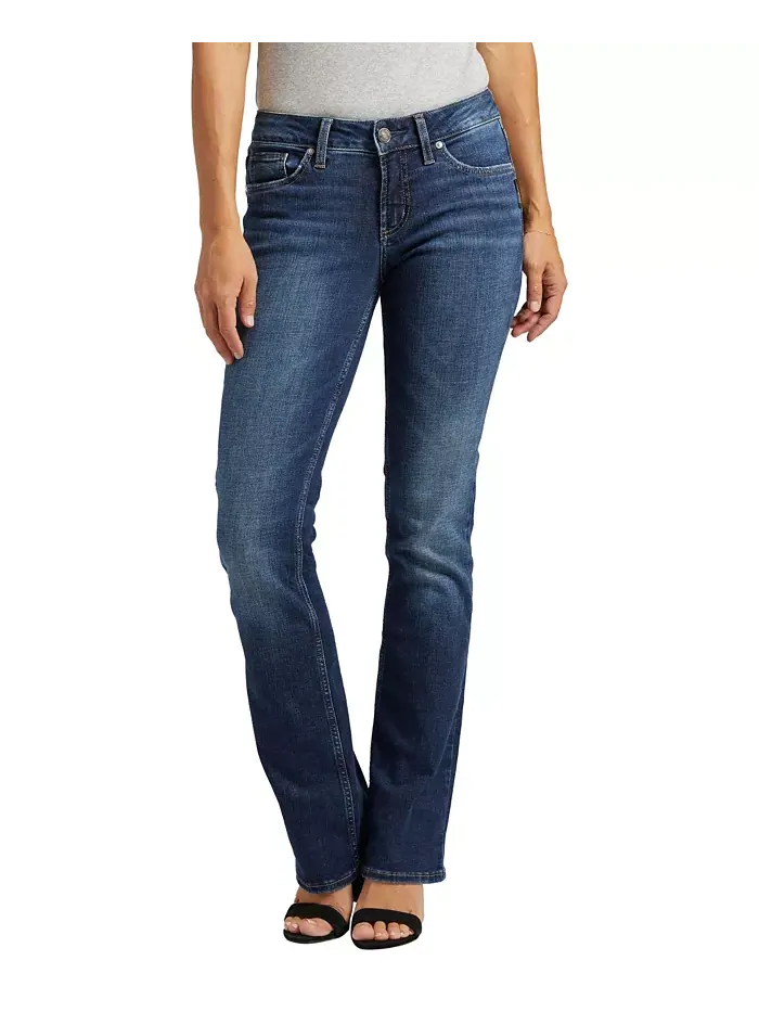 Джинсы Suki Mid Rise Stretchy Slim Bootcut Silver Jeans Co.