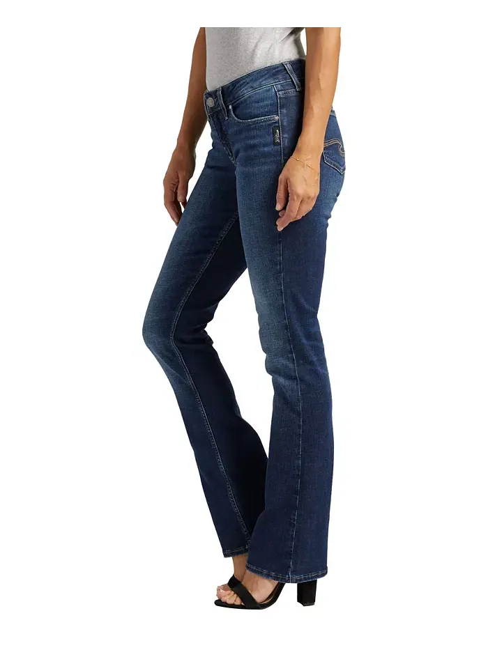 Джинсы Suki Mid Rise Stretchy Slim Bootcut Silver Jeans Co. — изображение 3 из 7, синий