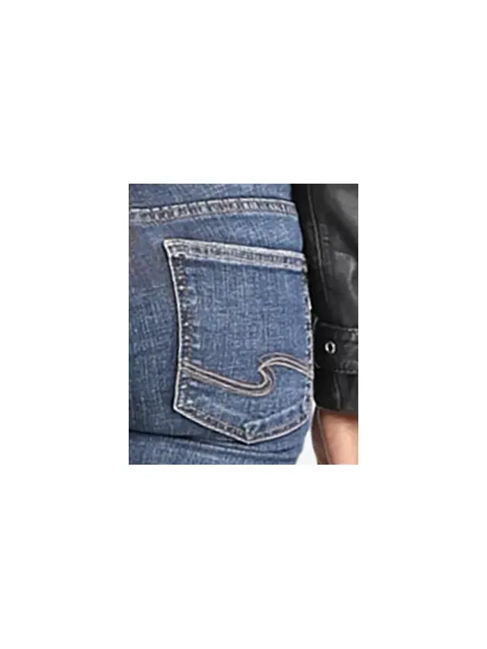 Джинсы Suki Mid Rise Stretchy Slim Bootcut Silver Jeans Co. — изображение 6 из 7, синий