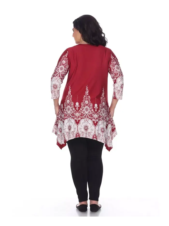 Туника Plus Size Dulce White Mark — изображение 3 из 3, бордовый белый