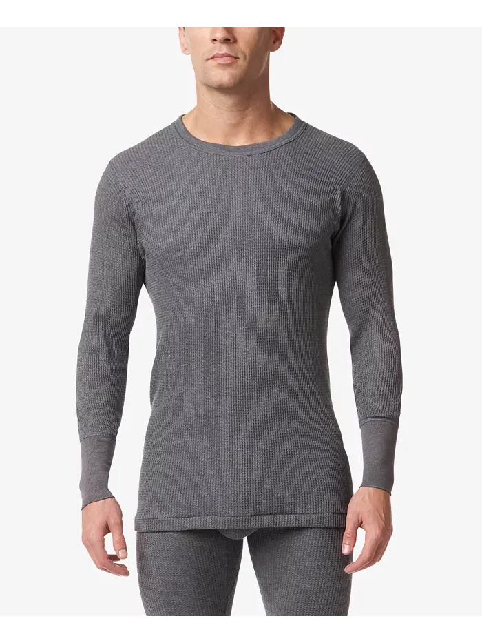 Мужская термофутболка Essentials Waffle Knit с длинным рукавом Stanfield's — серый