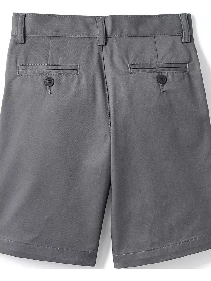 Шорты-чинос для мальчиков Plain Front Blend Lands' End — изображение 3 из 3, серый