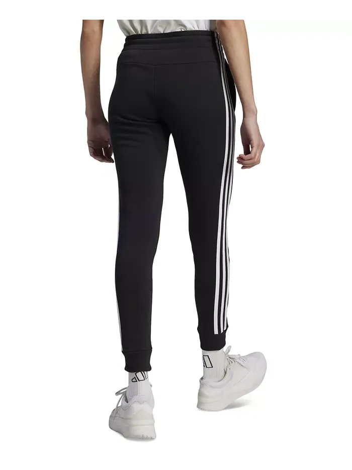 Женские джоггеры из флисового хлопка с 3 полосками adidas — изображение 2 из 7, черный/белый