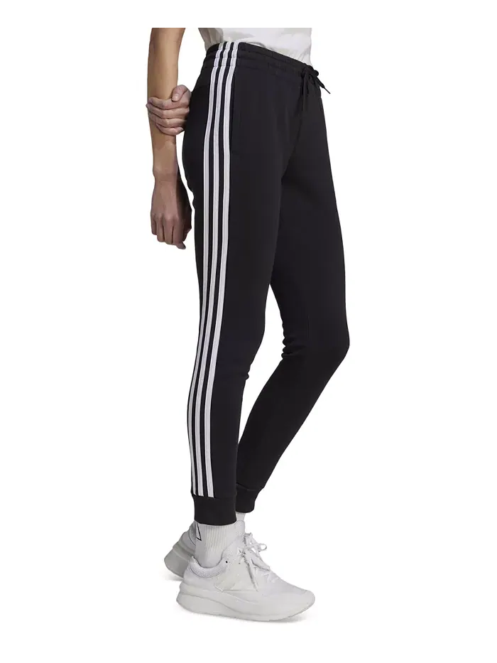 Женские джоггеры из флисового хлопка с 3 полосками adidas — изображение 3 из 7, черный/белый