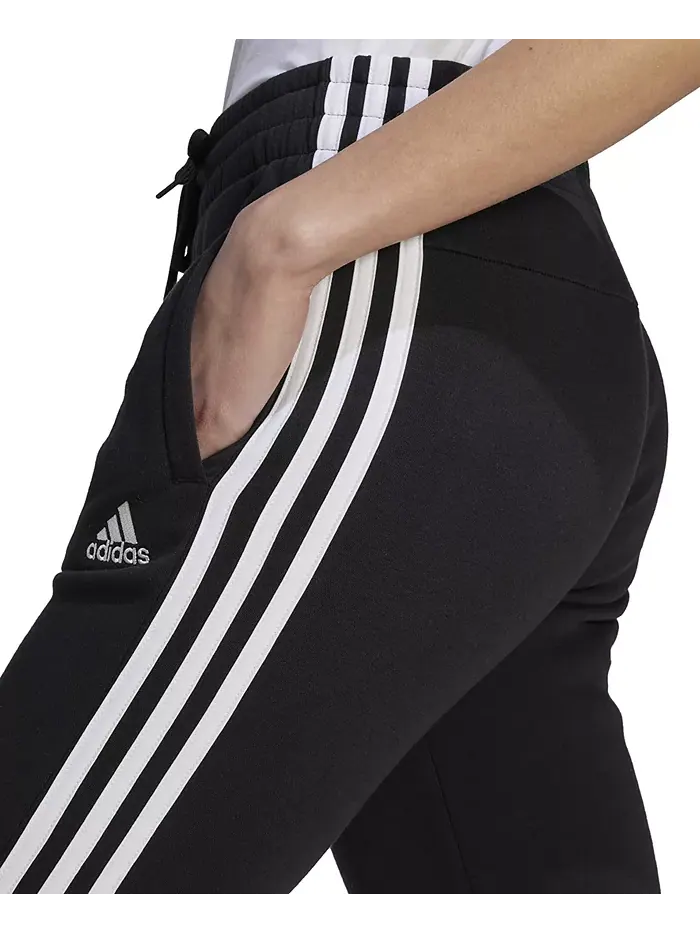 Женские джоггеры из флисового хлопка с 3 полосками adidas — изображение 4 из 7, черный/белый
