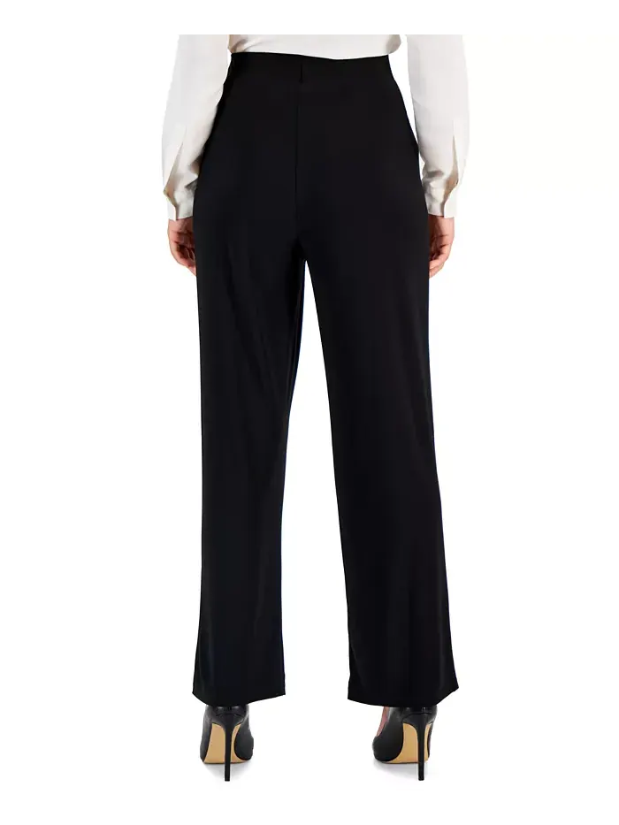 Укороченные широкие брюки-кюлоты на резинке, Petite & Petite Short AK Anne Klein — изображение 2 из 4, черный