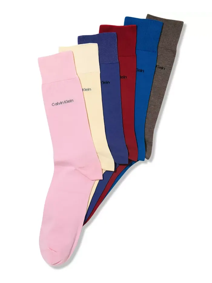 Мужские носки Giza Cotton Flat Knit Crew Calvin Klein — изображение 2 из 2, красный