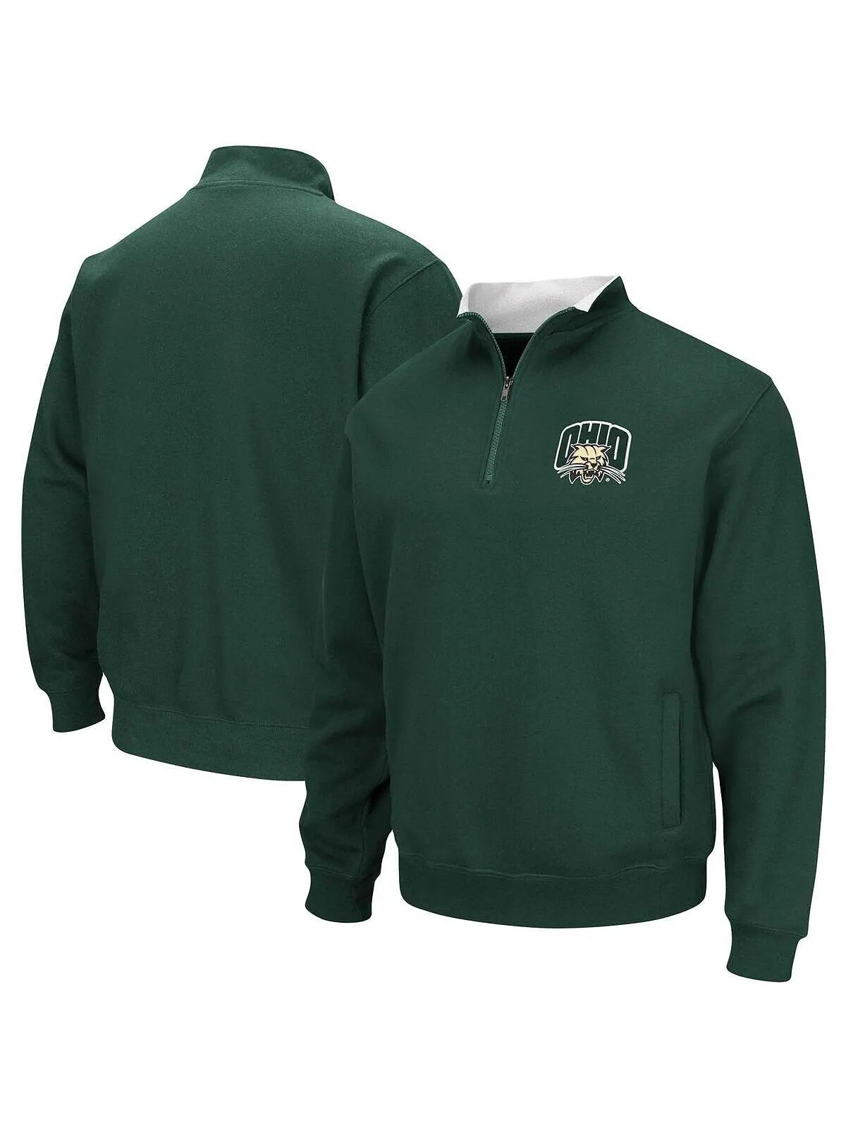 Мужская зеленая куртка ohio bobcats tortugas logo с молнией на четверть Colosseum — изображение 2 из 4, зеленый