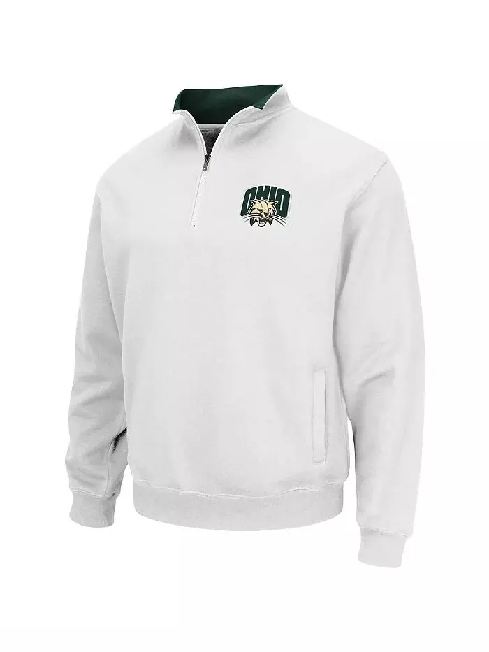 Мужская толстовка Ohio Bobcats Tortugas Logo с застежкой-молнией на четверть Colosseum — изображение 2 из 6, белый