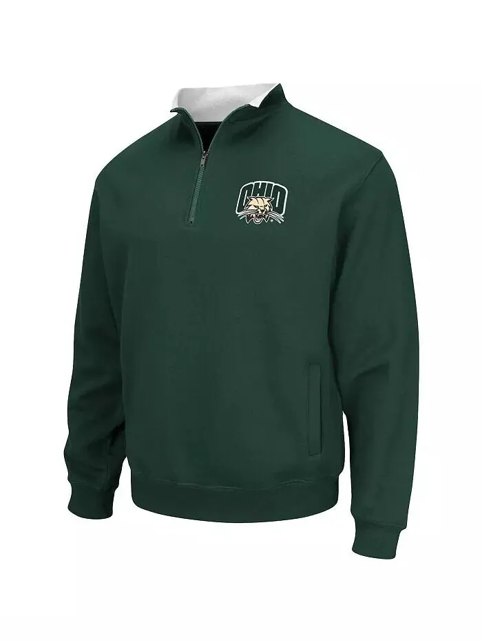 Мужская толстовка Ohio Bobcats Tortugas Logo с застежкой-молнией на четверть Colosseum — изображение 5 из 6, белый