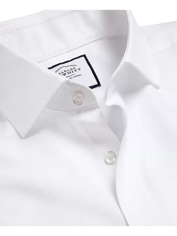 Мужская классическая рубашка из твила Slim-Fit Charles Tyrwhitt — изображение 3 из 3, белый