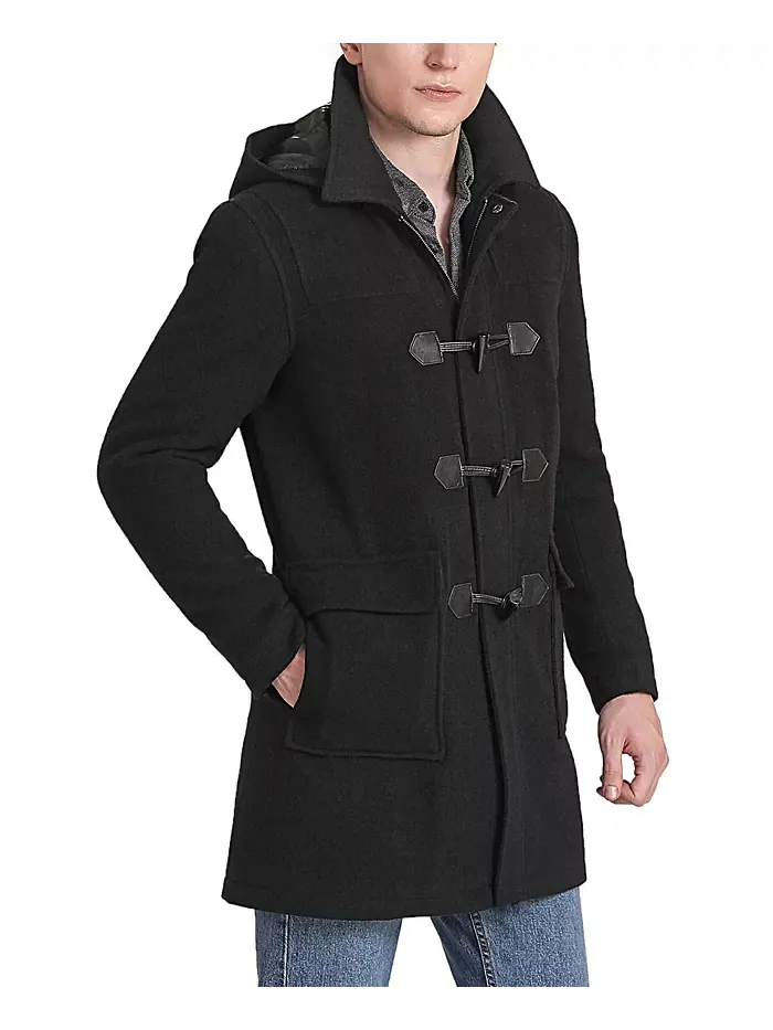 Мужское пальто Mason из шерстяной смеси с переключающимися пуговицами Landing Leathers — изображение 2 из 3, черный