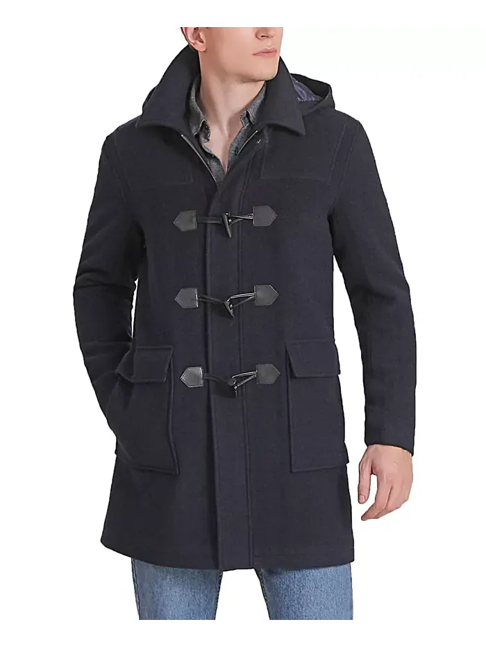 Мужское пальто Mason Wool Blend Duffle с переключателем Landing Leathers — изображение 1 из 3, синий