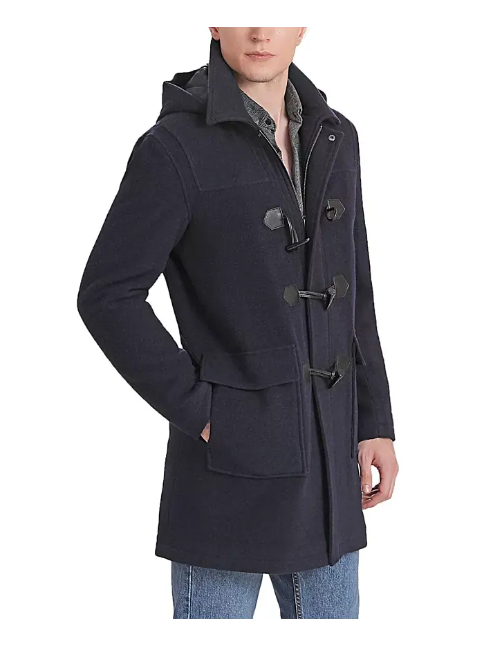Мужское пальто Mason Wool Blend Duffle с переключателем Landing Leathers — изображение 2 из 3, синий
