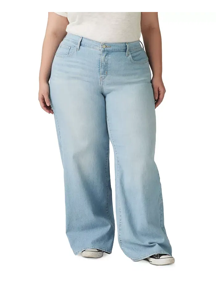 Джинсы Plus Size Mid Rise 318 Shaping с широкими штанинами Levi's — изображение 1 из 4, прозрачный