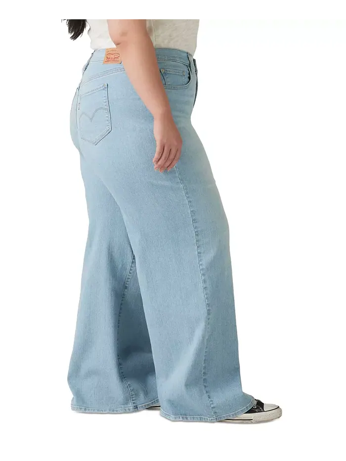 Джинсы Plus Size Mid Rise 318 Shaping с широкими штанинами Levi's — изображение 3 из 4, прозрачный