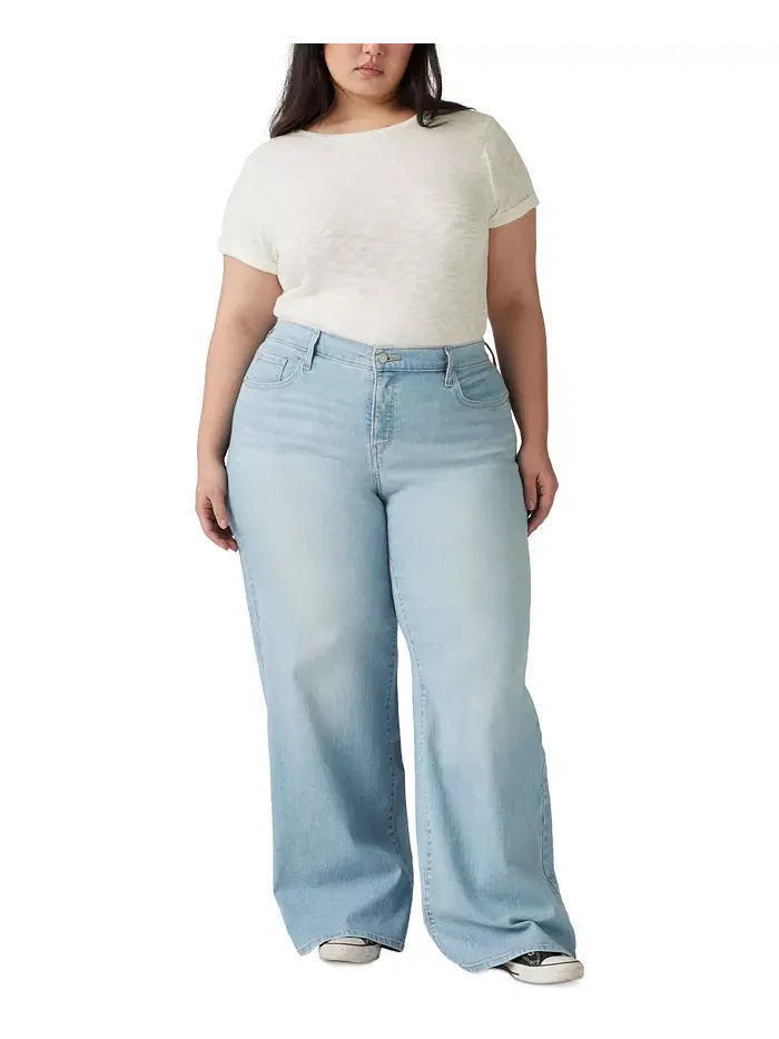 Джинсы Plus Size Mid Rise 318 Shaping с широкими штанинами Levi's — изображение 4 из 4, прозрачный
