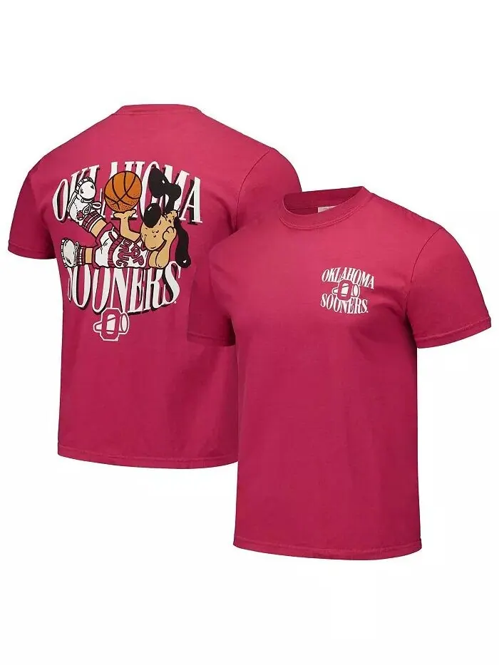 Мужская и женская футболка Oklahoma Sooners Hyper Local Top Daug Slam Dunk Image One — красный